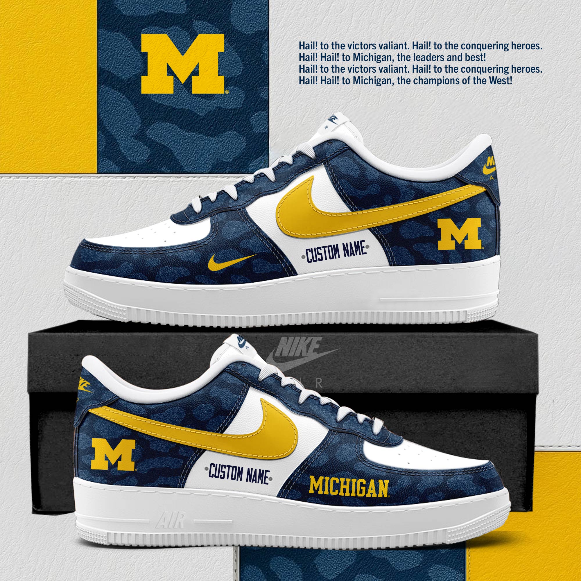 Michigan Wolverines Special Edition Camo AF1 Sneakers