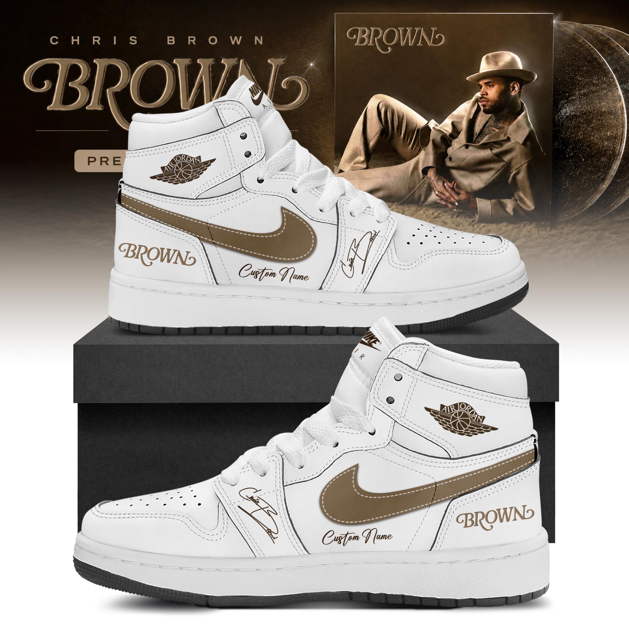 CB "BROWN" Album Limited Edition AJ1 Sneakers