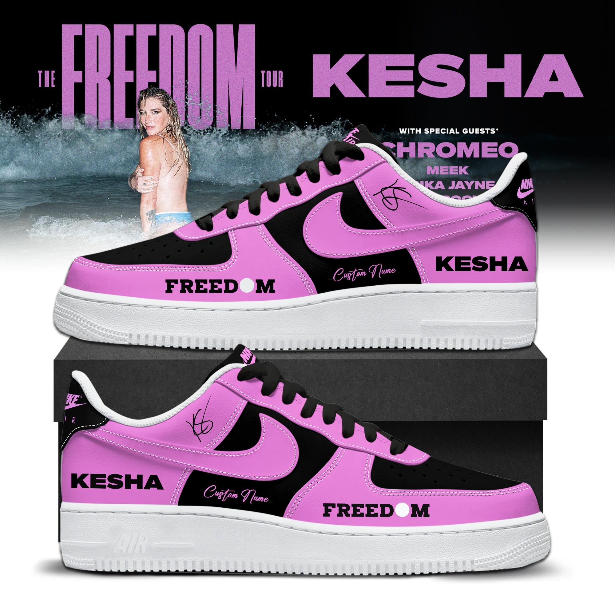 Kesha The Freedom Tour 2026 Limited Edition AF1 Sneakers