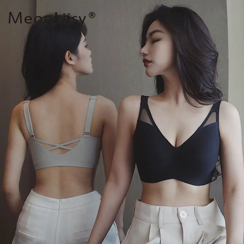 MeooLiisy 5XL Plus Size Minimizer Bras for Women Beauty Back Sports Lingerie Thin Cup No Wire Tube Top Brassiere