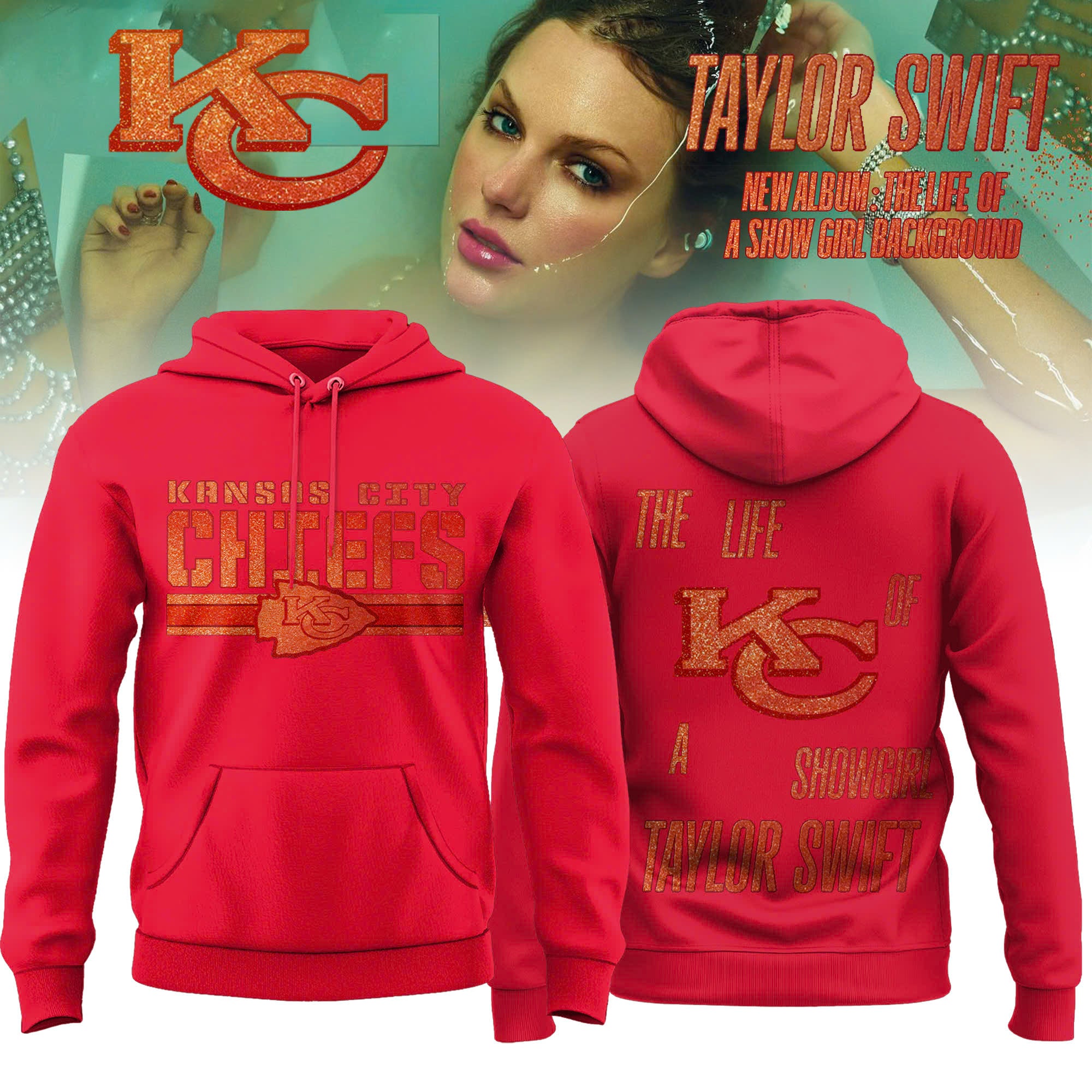 Kansas City Chiefs x Taylor Swift "Orange Era" Limited Editions 2025 Hoodie