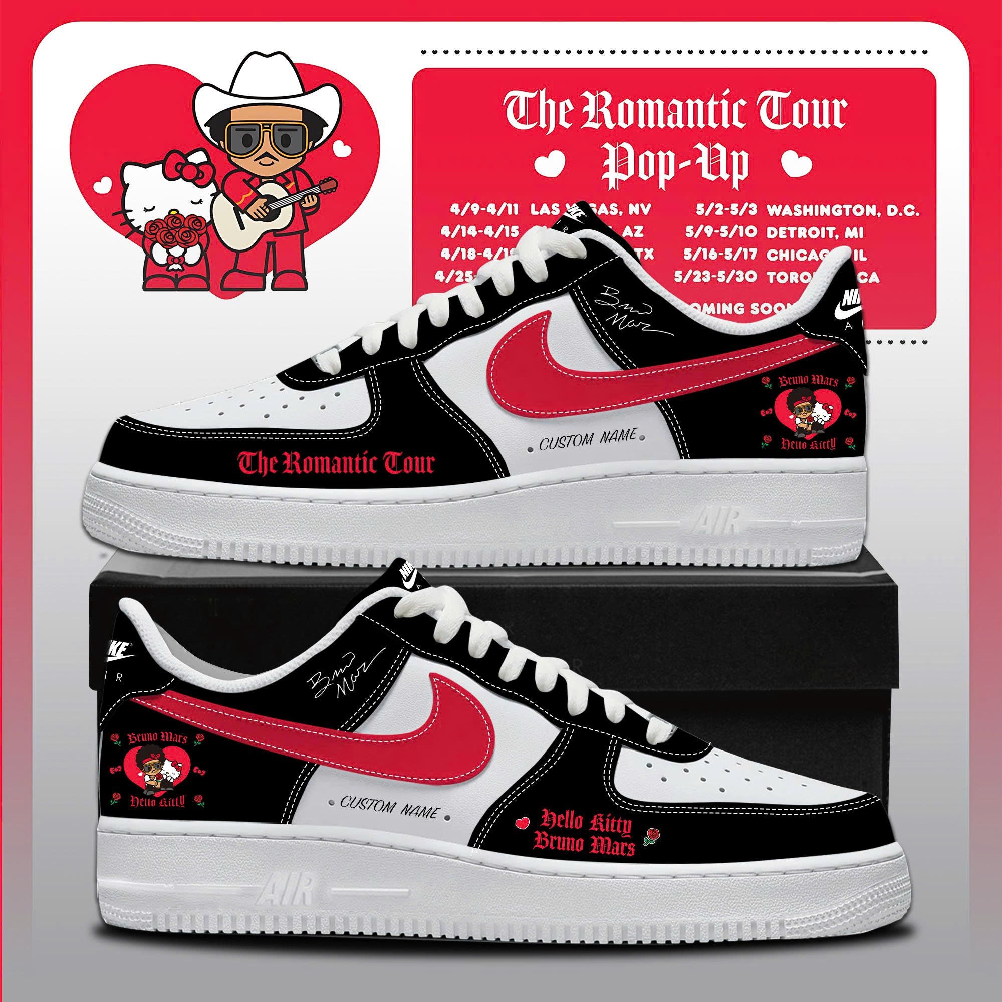 _ BM x HK "The Romantic Tour"  Limited Edition AF1 Sneakers