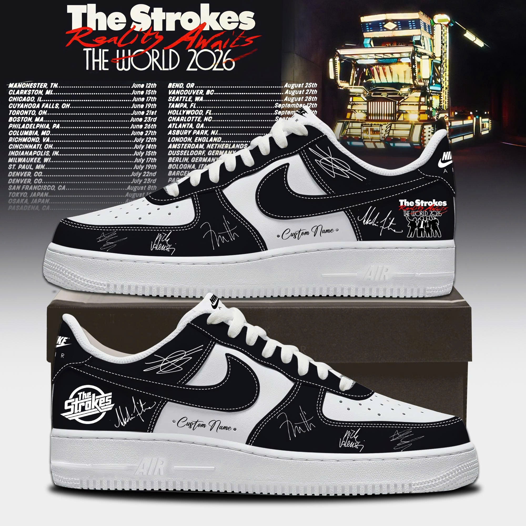 _The Strokes World Tour 2026 Limited Edition AF1 Sneakers