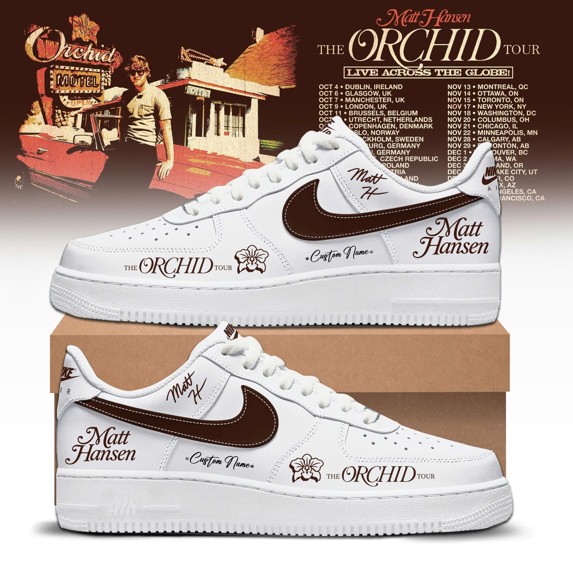 Matt Hansen The Orchid Tour 2026 Limited Edition AF1 Sneakers